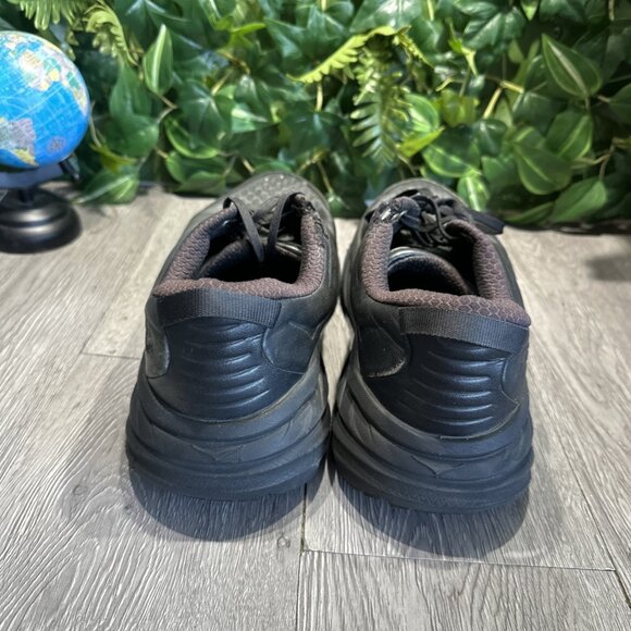 Hoka One One Shoes Mens Size 12 Bondi Slip Resistant Soft Toe Work Black Leather main image 8